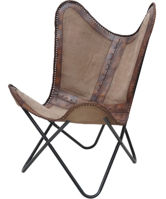 Rustic Canvas Butterfly Chair