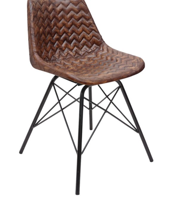 Chevron Charm Leather Dining Chair