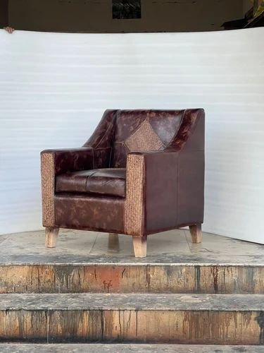 Walnut Brown Single Seater Sofa