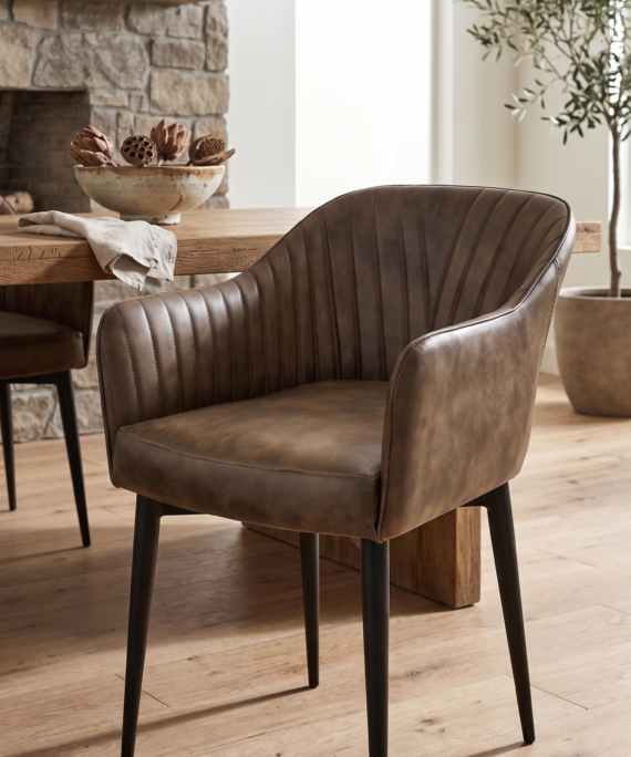 Shell Leather Dining Chair
