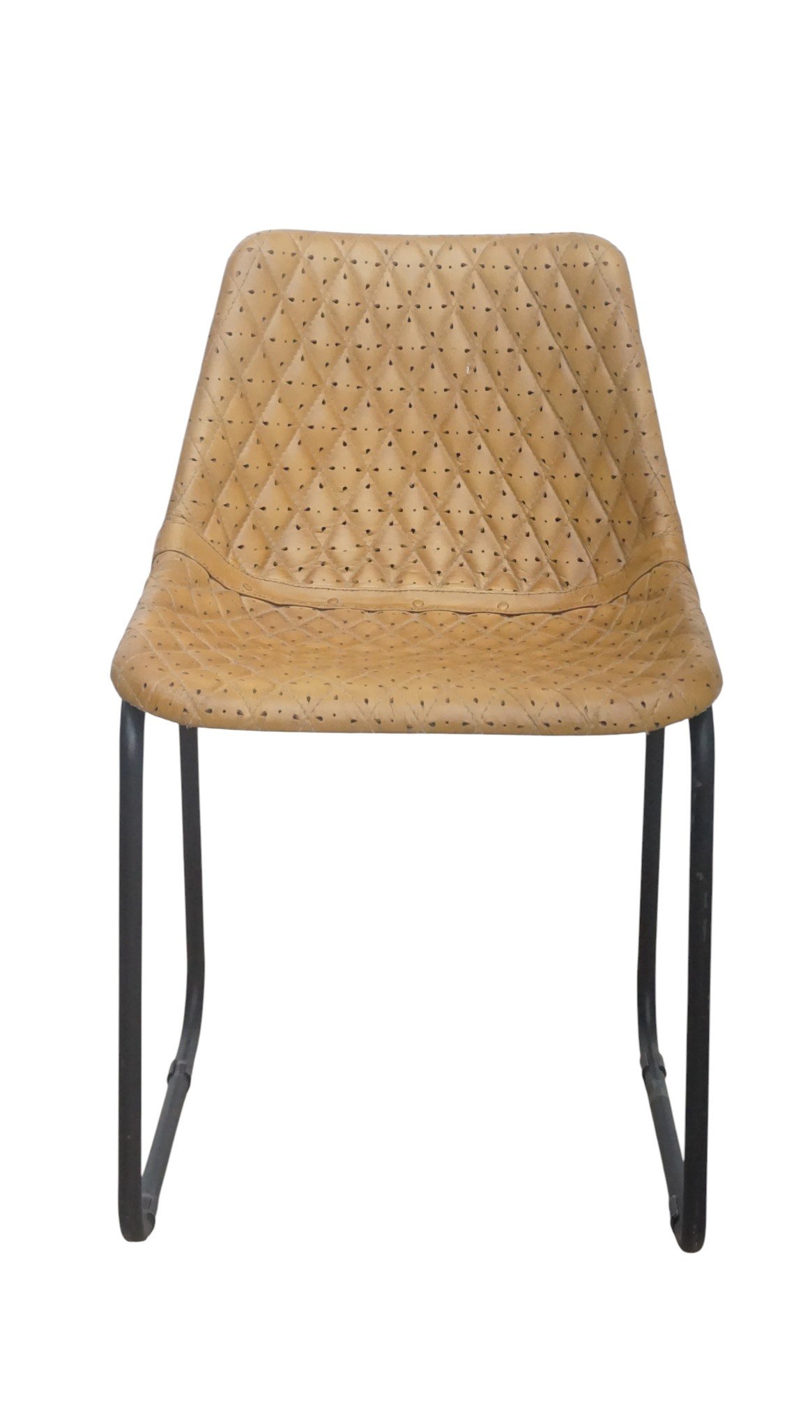 Diamond Quilted Leather Dining Chair - Image 2