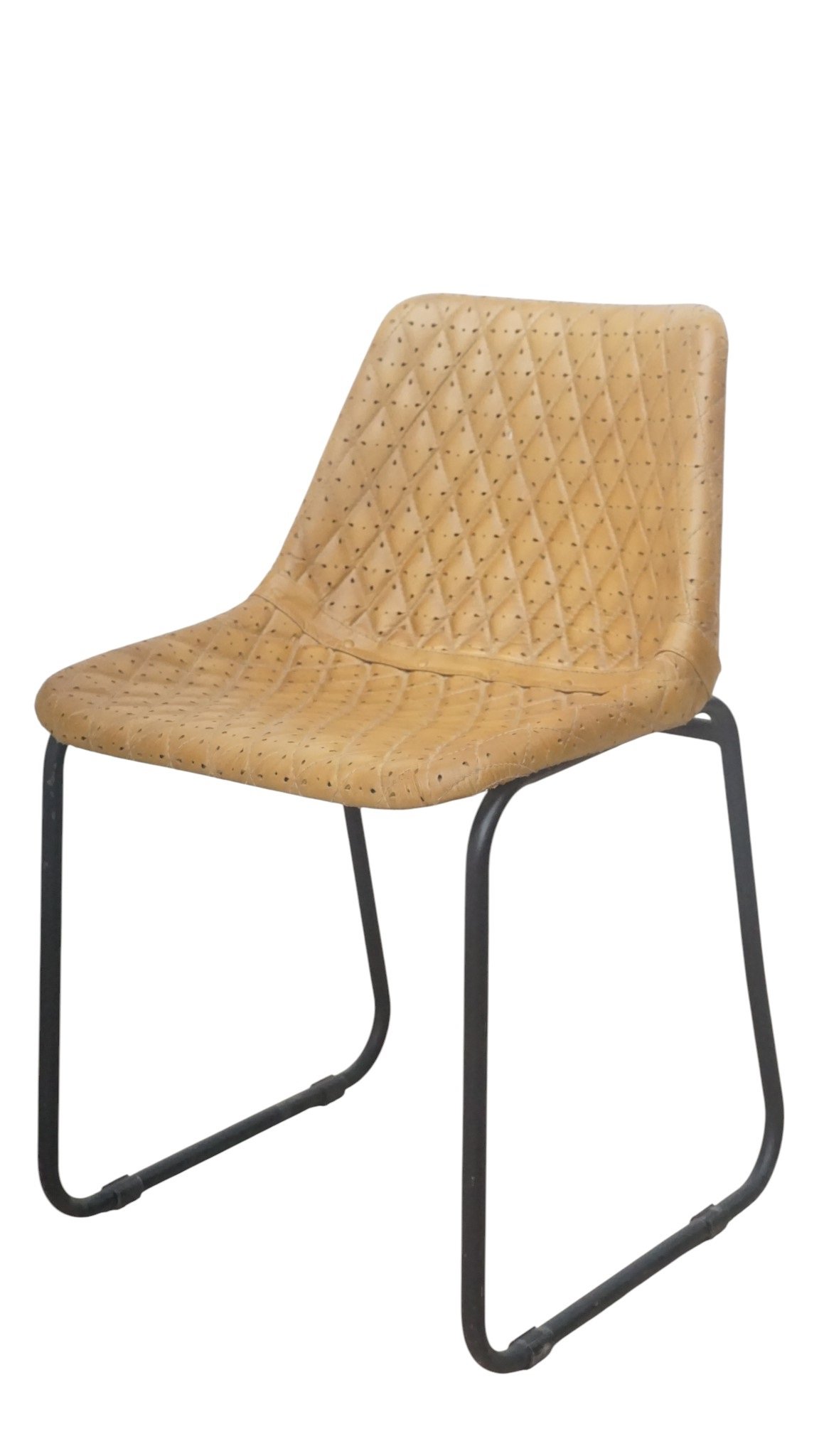 Diamond Quilted Leather Dining Chair - Image 6