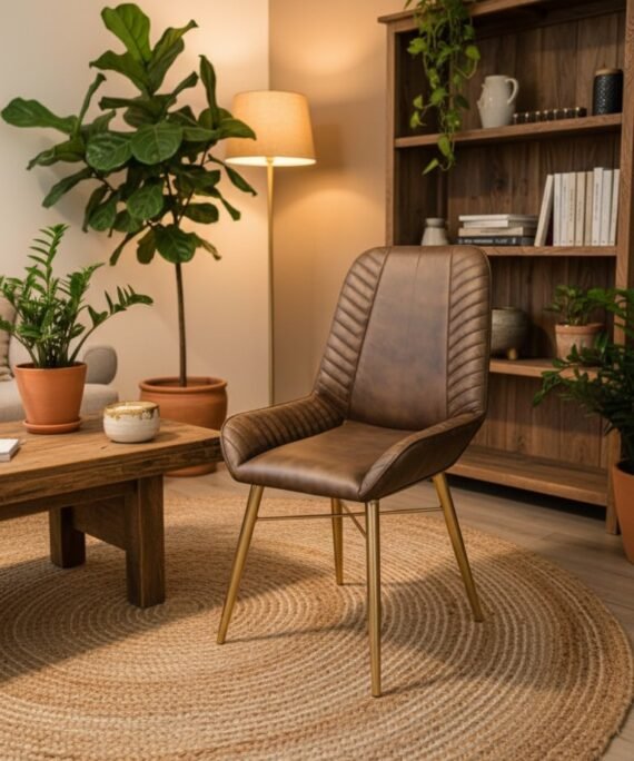 Executive Leather Arm Dining Chair