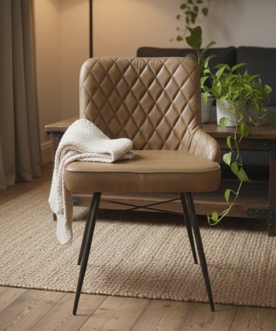 Diamond Quilted Leather Accent Chair