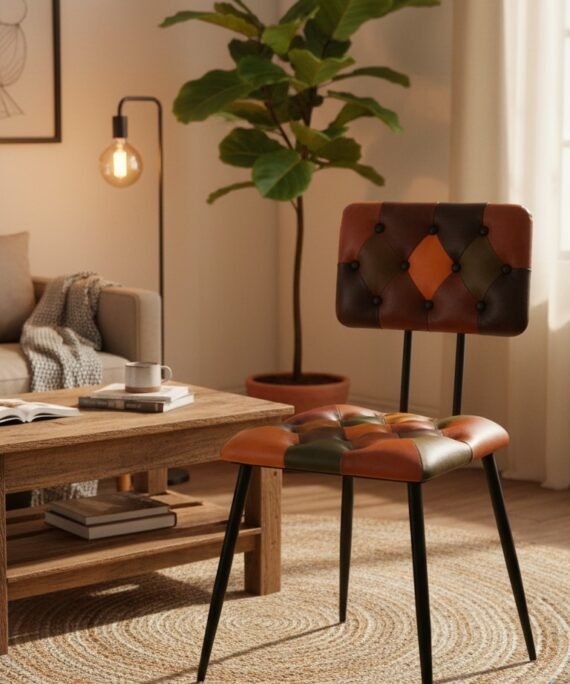 Patchwork Leather Dining Chair