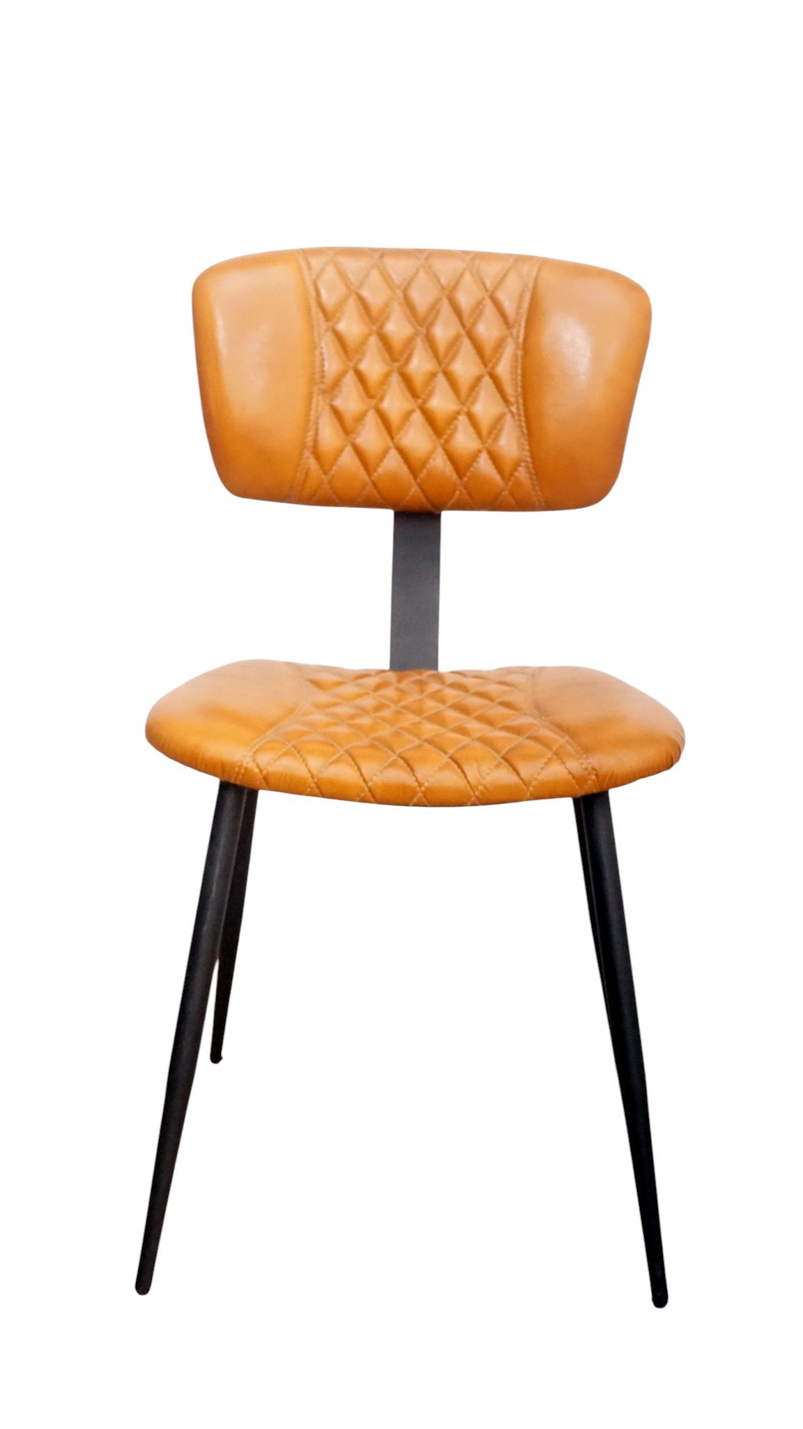 Diamond Stitch Leather Dining Chair - Image 6