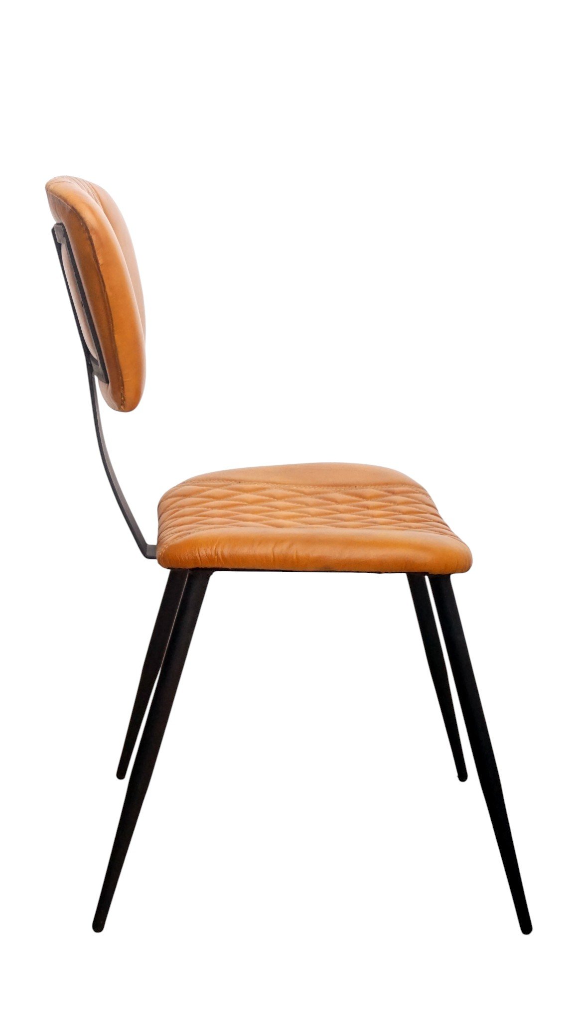 Diamond Stitch Leather Dining Chair - Image 4