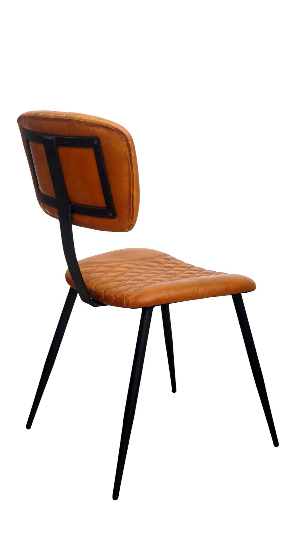 Diamond Stitch Leather Dining Chair - Image 3
