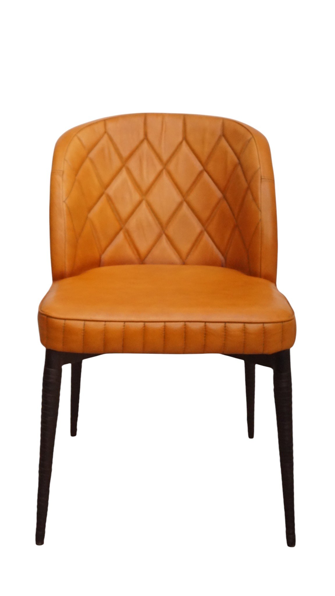 Diamond Tufted Leather Accent Chair - Image 2