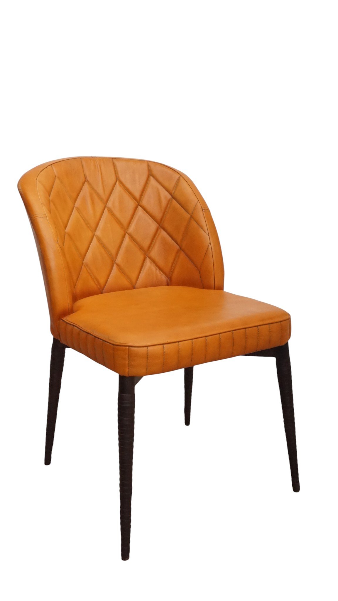 Diamond Tufted Leather Accent Chair - Image 6