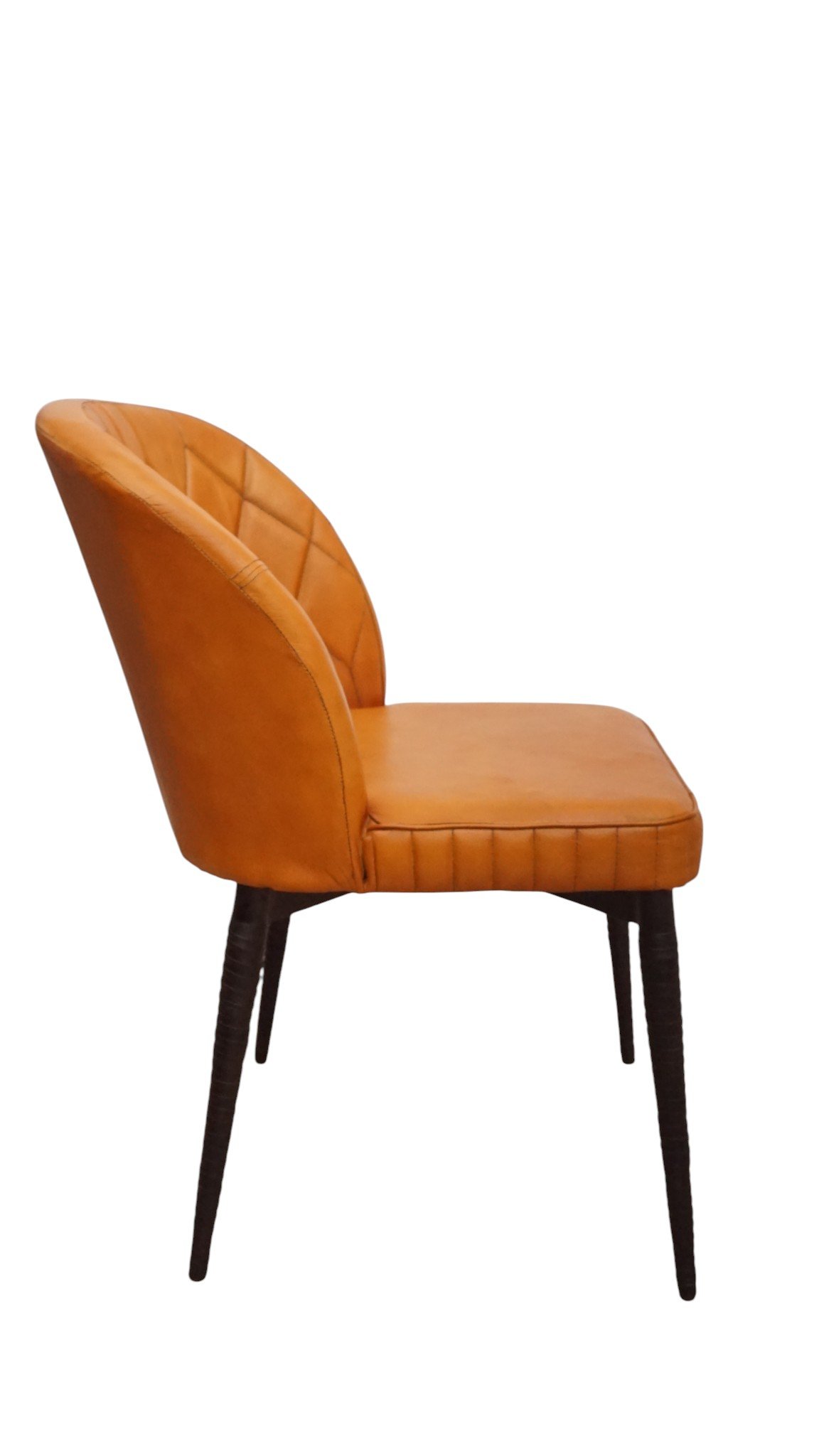 Diamond Tufted Leather Accent Chair - Image 5