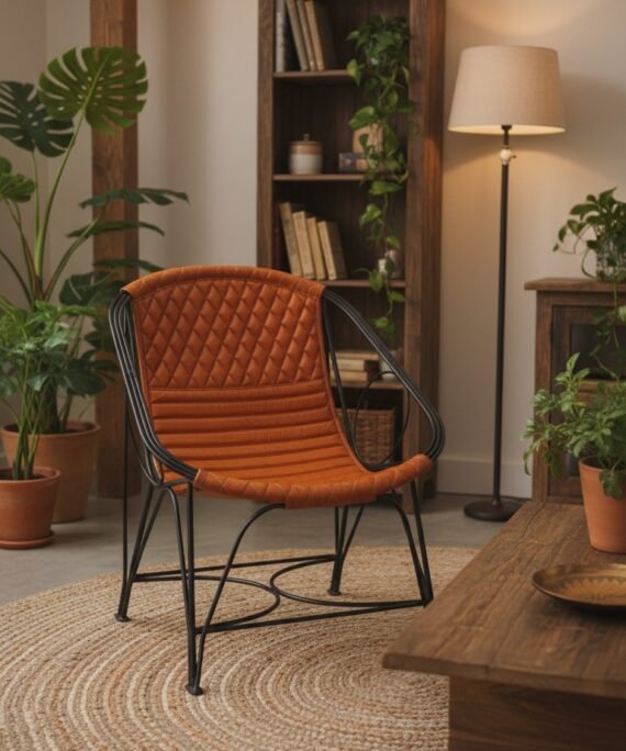 Diamond Quilted Leather Lounge Chair
