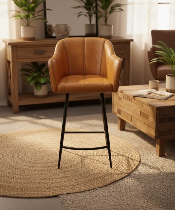 Mools Handicrafts Chesterfield Leather Bar Chair