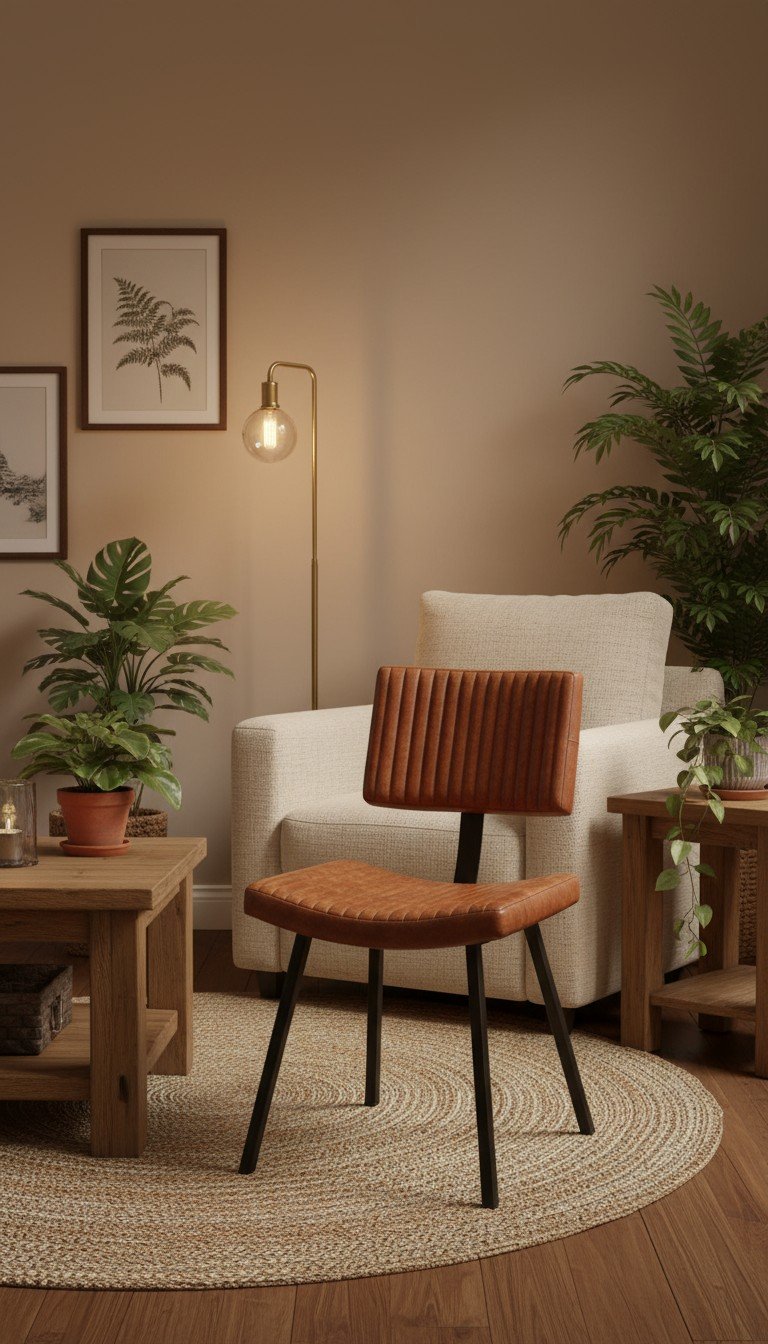 Verona Ribbed Leather Dining Chair