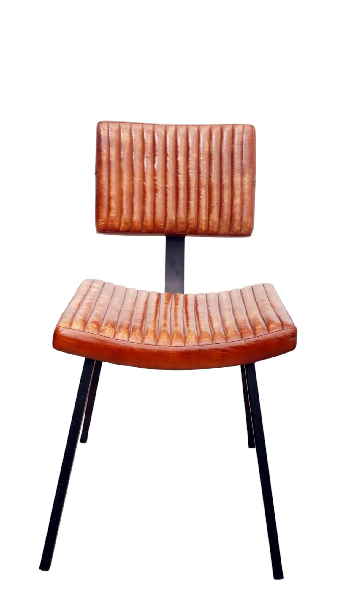 Verona Ribbed Leather Dining Chair - Image 2