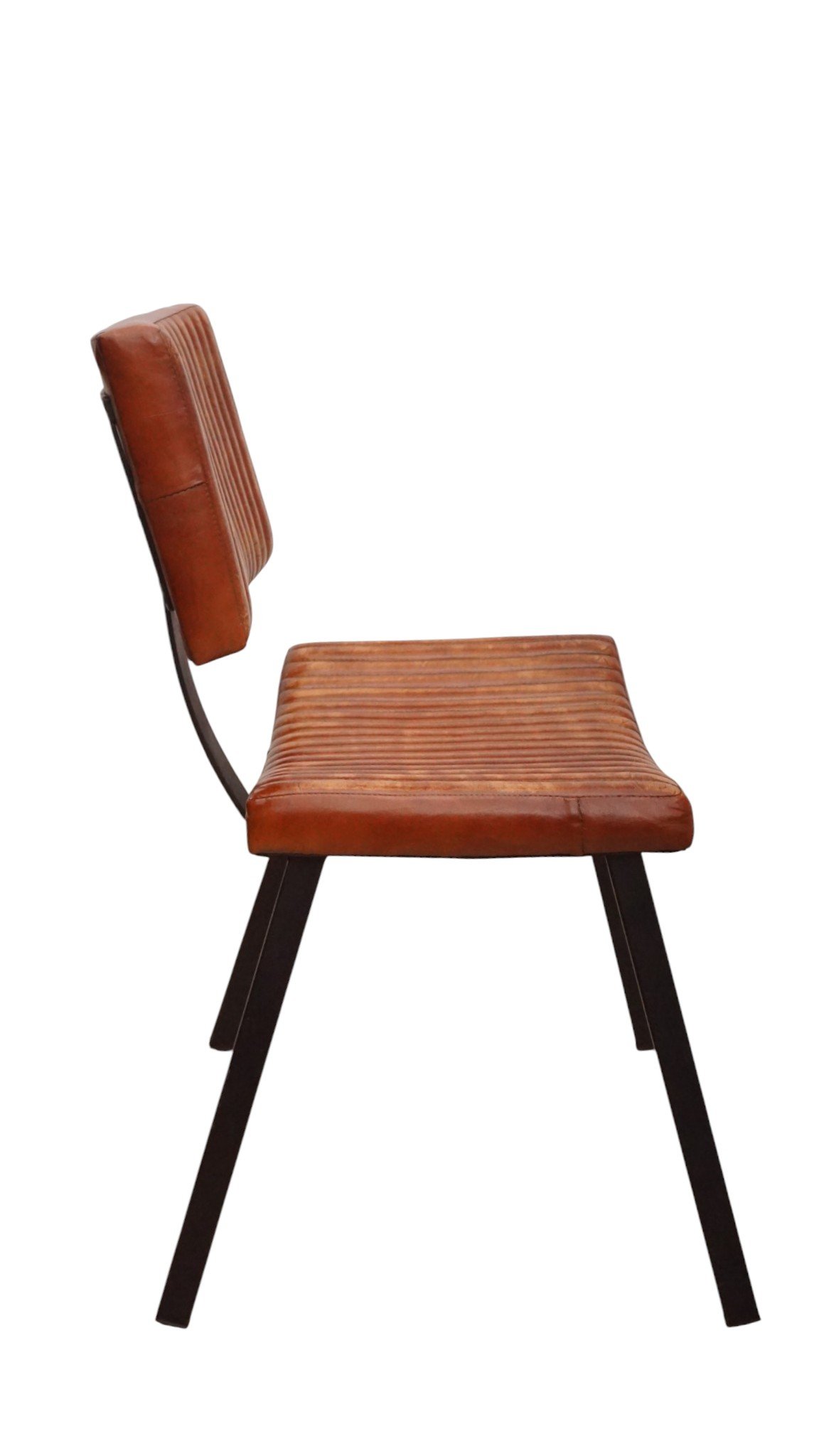 Verona Ribbed Leather Dining Chair - Image 6