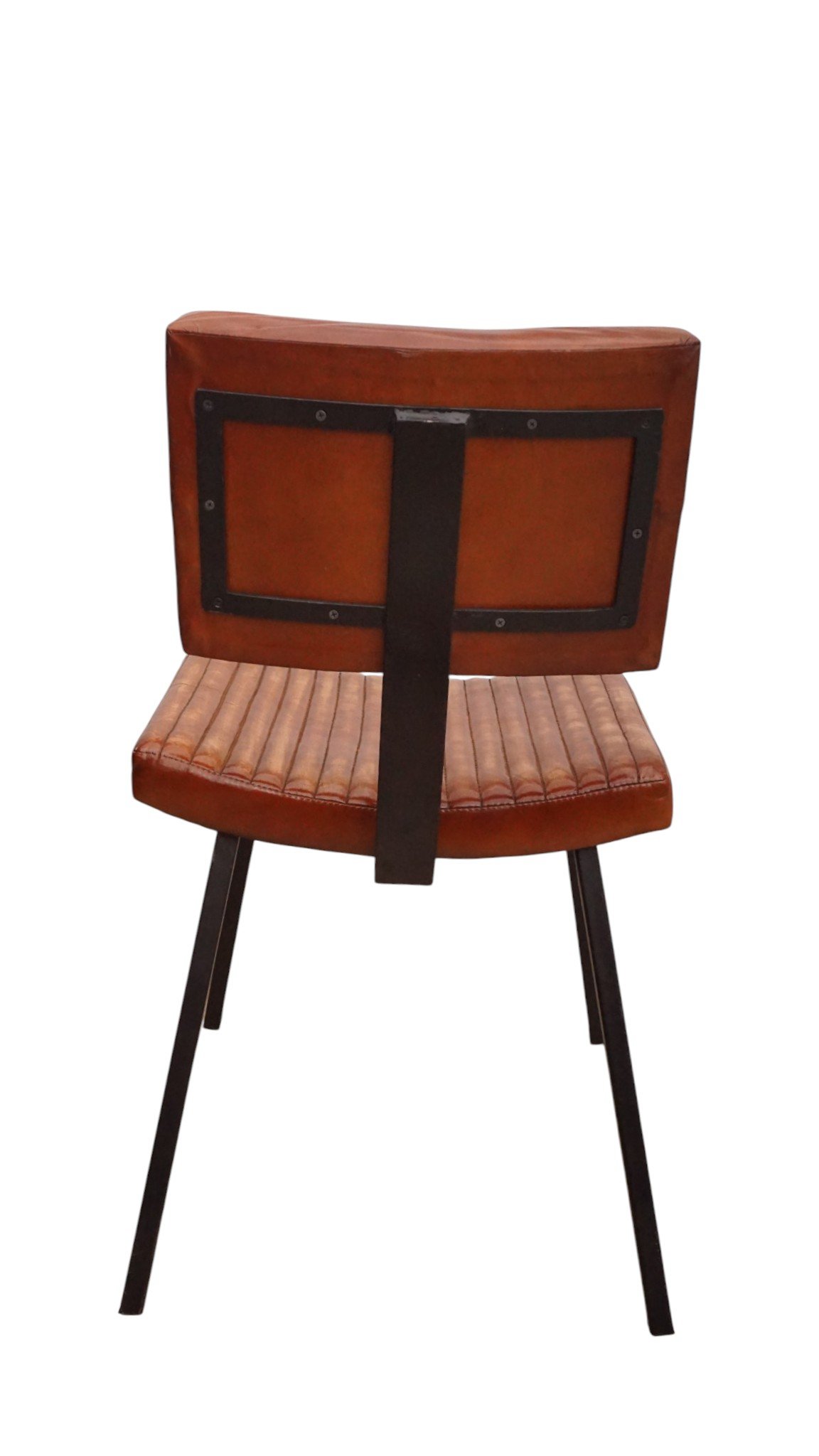 Verona Ribbed Leather Dining Chair - Image 3