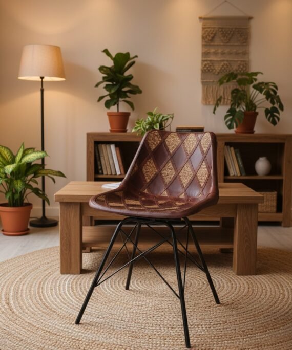 Heritage Woven Leather Dining Chair